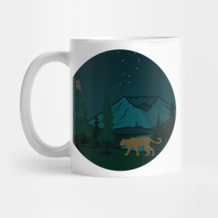 Mt St Helens Cougar and Owl Mug